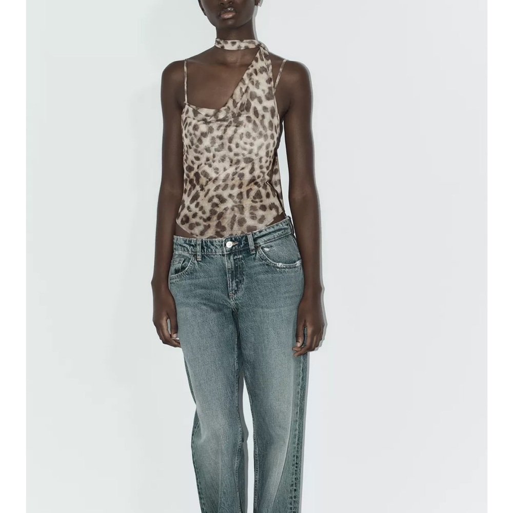 Zara Leopard Print Bodysuit